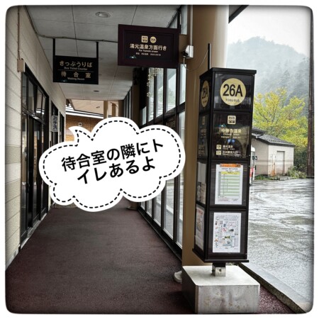 華厳滝　最寄りのバス停　トイレあり