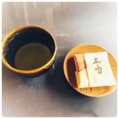 栗林公園の茶室　掬月亭　抹茶とお菓子