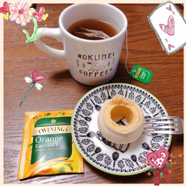 トワイニング オレンジ アールグレイ with ユーハイム バームクーヘン Cute