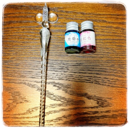 ガラスペンとインク