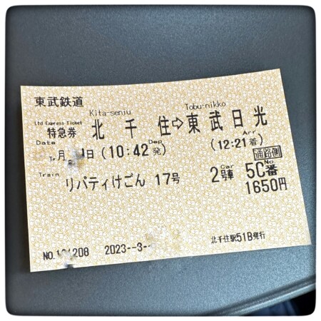 リバティけごんの特急券