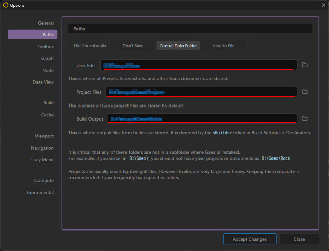 Gaeaの作業パス設定