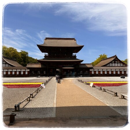 瑞龍寺に枯れた花の飾り